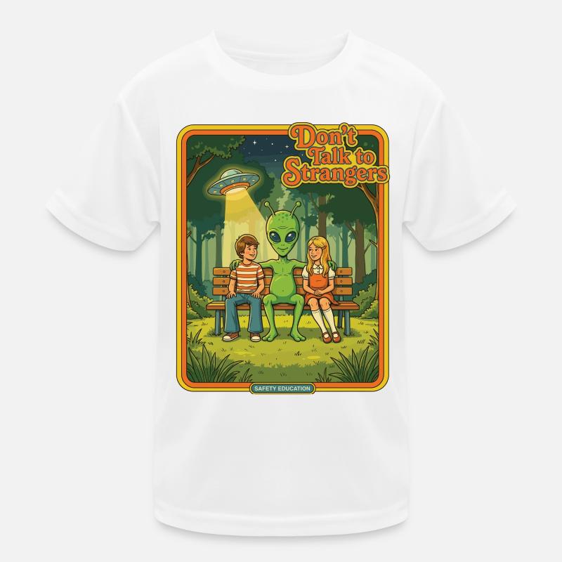 Ne parlez pas aux inconnus – design rétro extraterrestre T-shirt sport Enfant