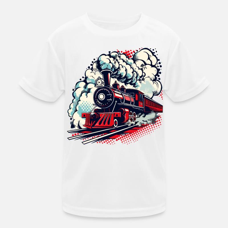 Dampflok Kinder Funktions-T-Shirt