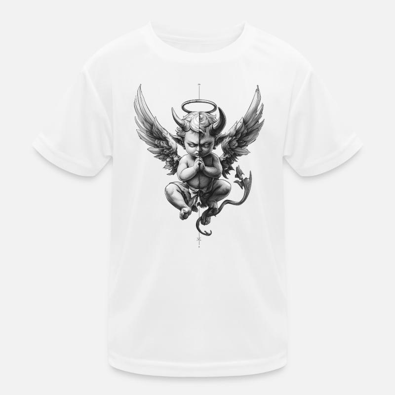 Angels and Devils: Black and White Kids Functional T-Shirt