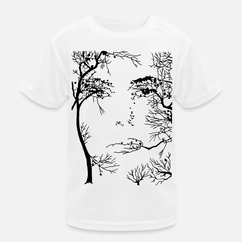 Das Gesicht des Waldes (Schwarz) Kinder Funktions-T-Shirt