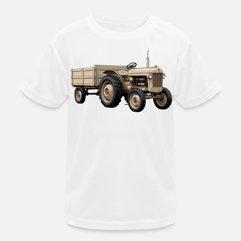Vintage Tractor Field Work Kids Functional T-Shirt