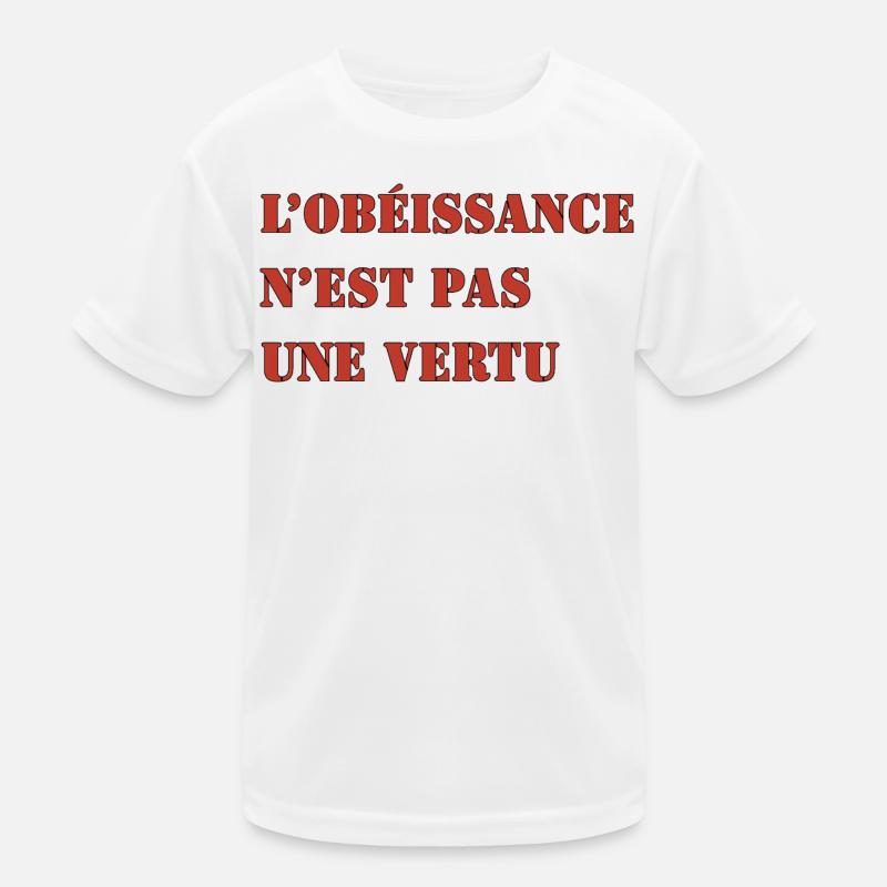 OBEDIENCE IS NOT A VIRTUE - Kids Functional T-Shirt - white