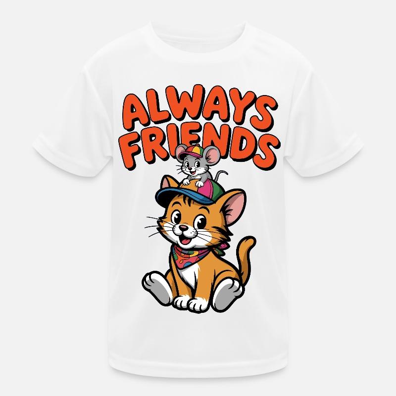 Immer Freunde Katzen Maus Kinder Funktions-T-Shirt
