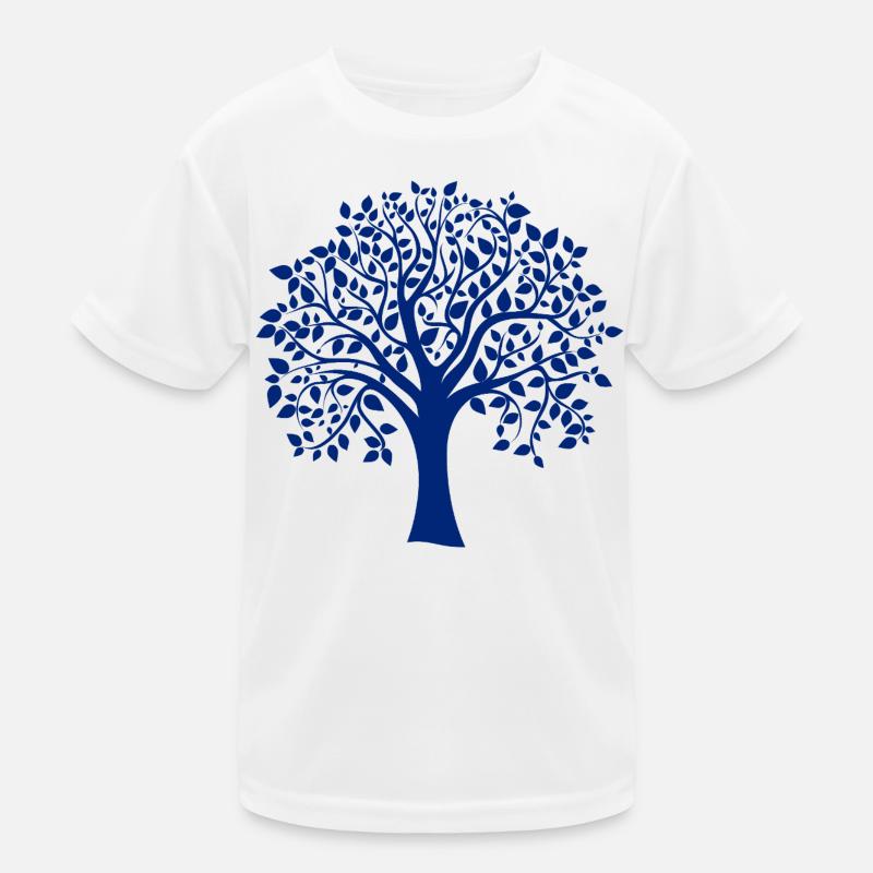 Basis-Blau-Jumbo-Baum-Print-Silhouette Kinder Funktions-T-Shirt