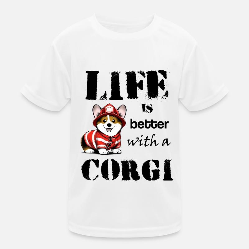 Corgi_firefighter Kinder Funktions-T-Shirt