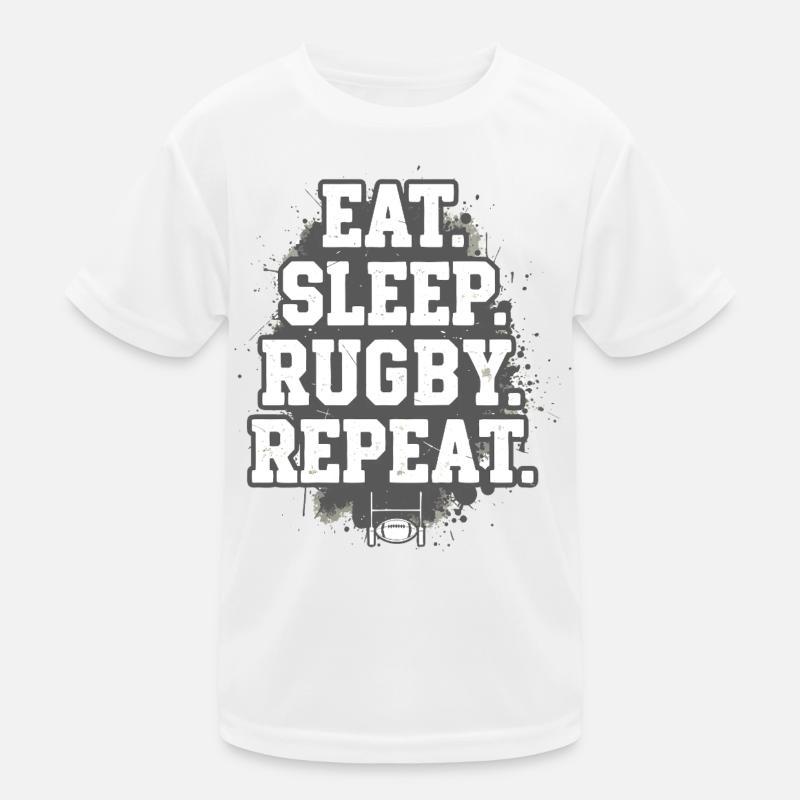 Manger et dormir Rugby Répéter T-shirt sport Enfant
