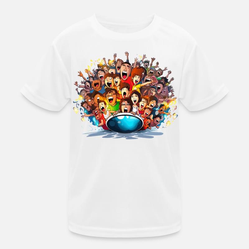 Jubelnde Massen auf Boot Kinder Funktions-T-Shirt