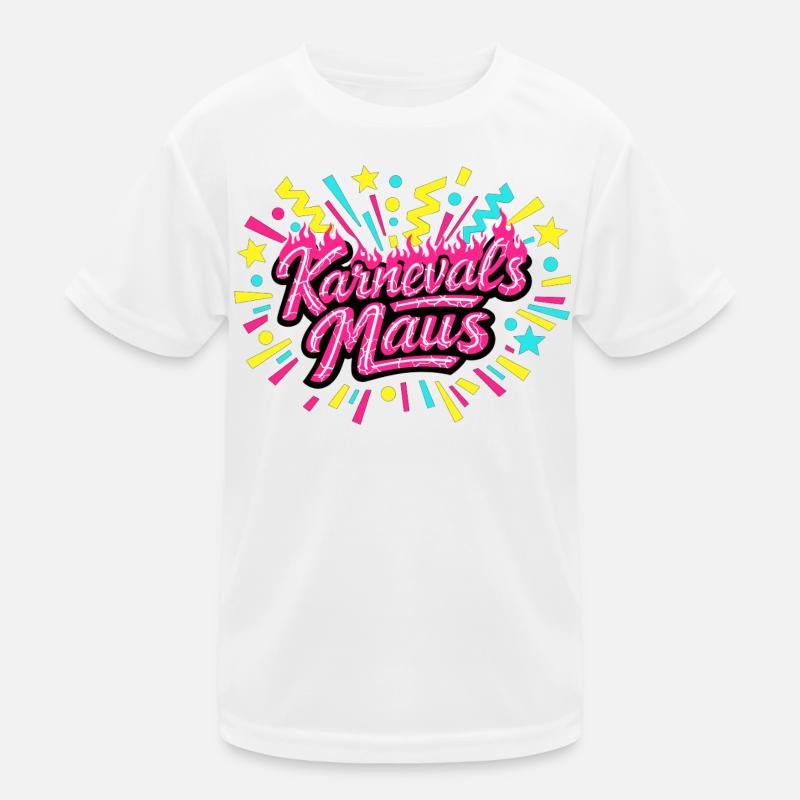 Karnevalsmaus - Karneval Geschenk - Kinder Funktions-T-Shirt - Weiß