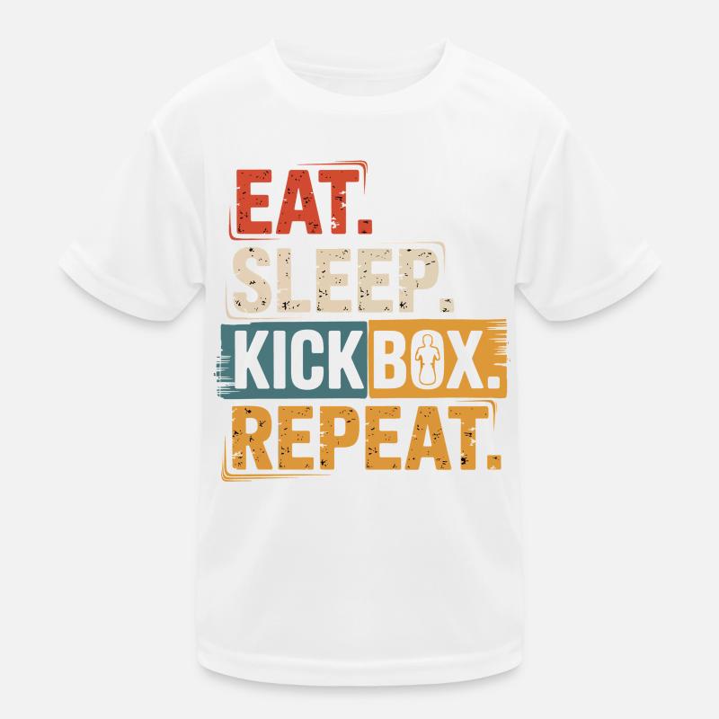 Mange Sommeil Kickbox Répéter T-shirt sport Enfant