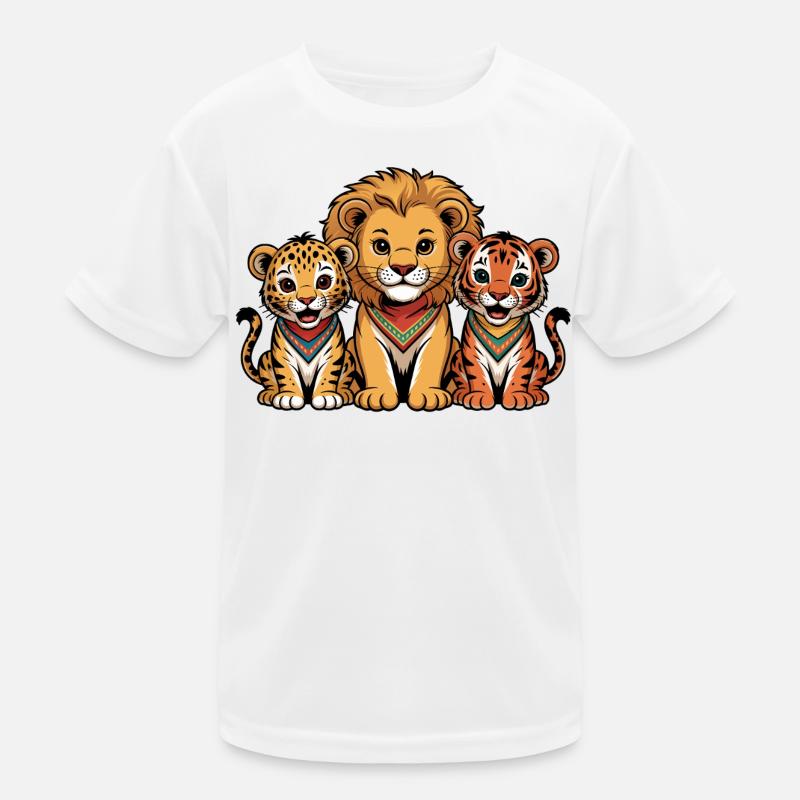 Cute Lion Tiger Leopard Friends Kids Functional T-Shirt