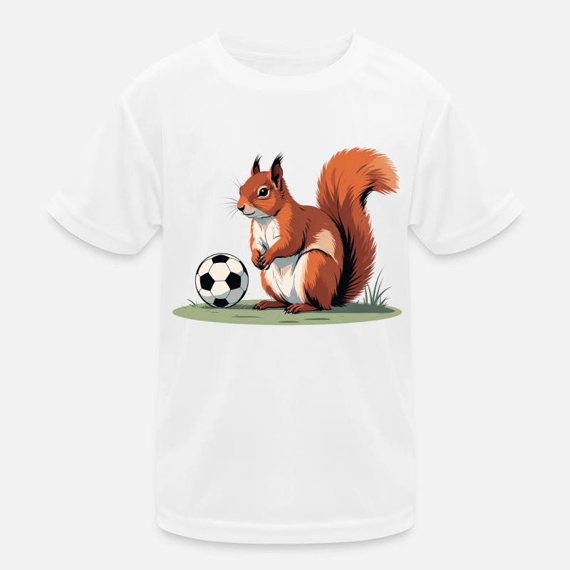 Eichhörnchen Fußballheld Kinder Funktions-T-Shirt