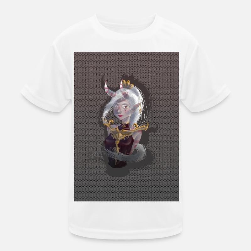 Elven heroine with gold armor Kids Functional T-Shirt