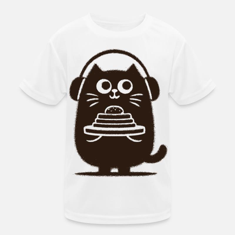 CatDJ with pancakes Kids Functional T-Shirt