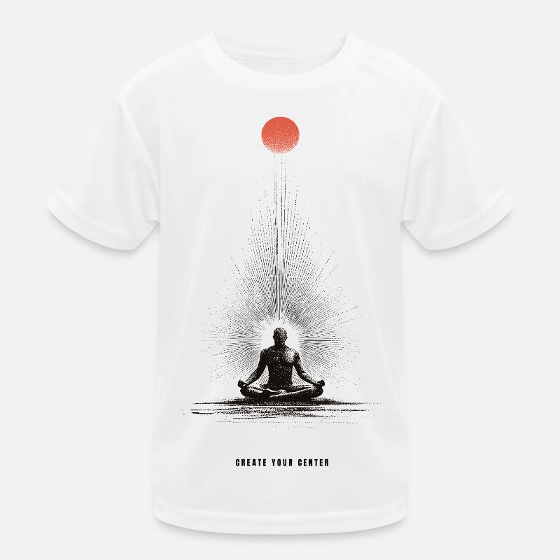 Sun Meditation Silhouette Zen Kids Functional T-Shirt