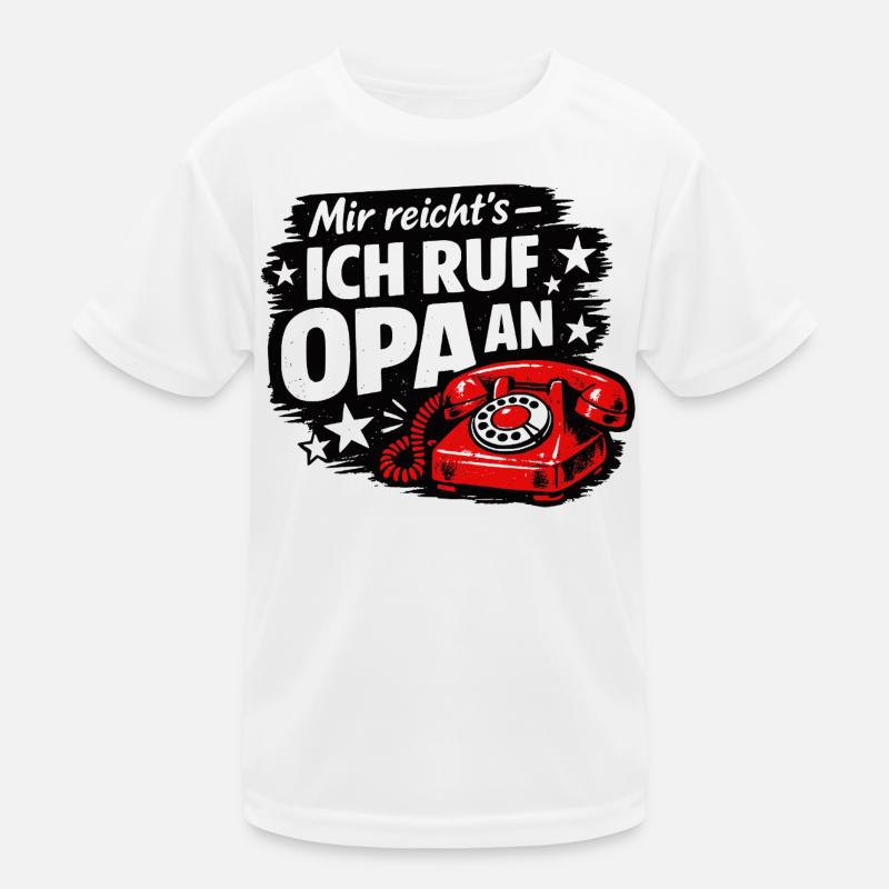 Ich rufe Opa an – Retro Telefon Rot Kinder Funktions-T-Shirt
