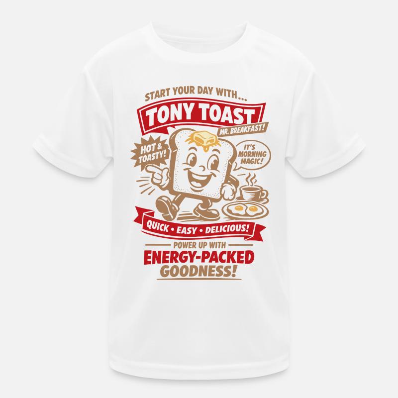 Retro 50s Breakfast Toast Kids Functional T-Shirt