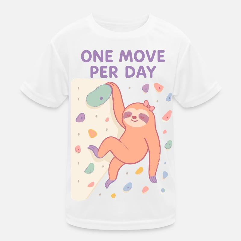 Sloth Bouldering: One Move Per Day Design Kids Functional T-Shirt