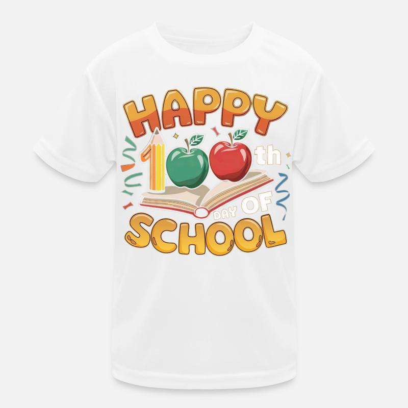 Hundertster Schultag Jubiläumsdesign Kinder Funktions-T-Shirt
