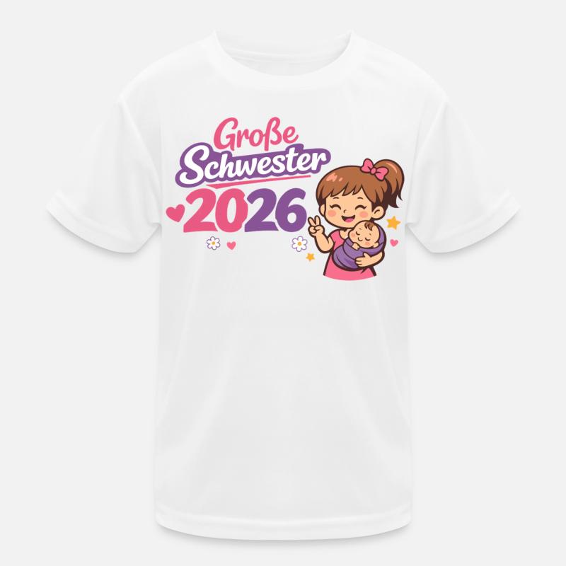 Große Schwester 2026 Einzelkind Ende Kinder Funktions-T-Shirt