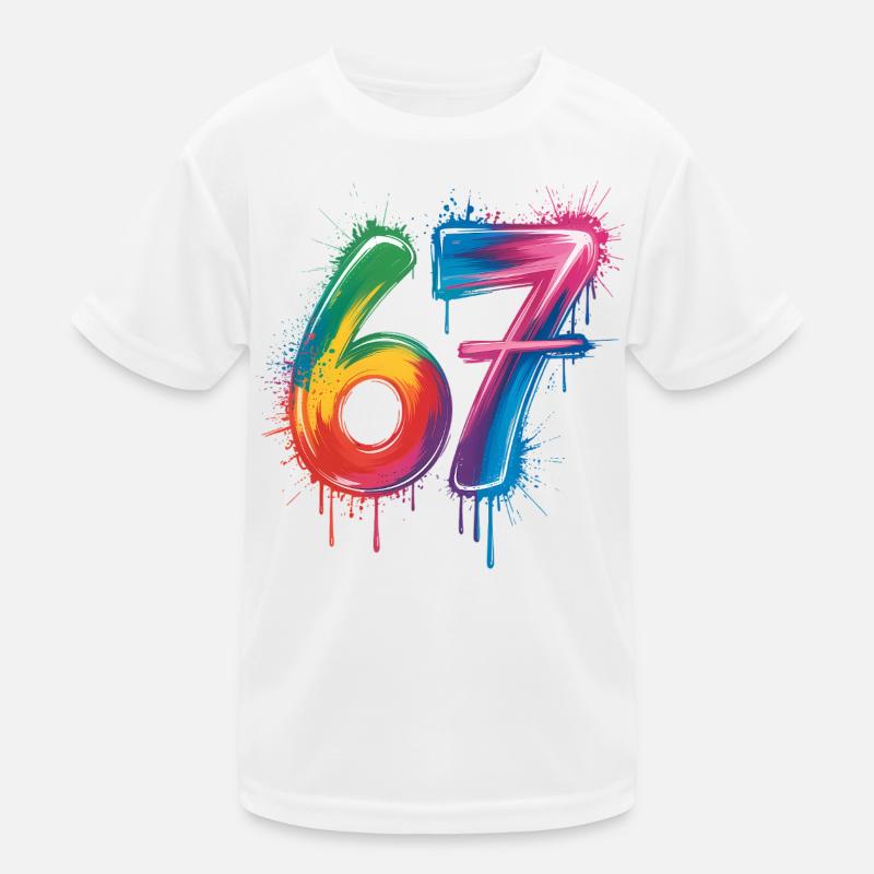 Sechs-Sieben-Farb-Spritzer Kinder Funktions-T-Shirt