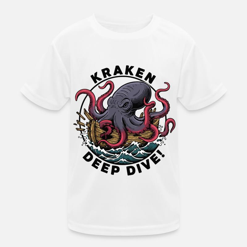 Kraken Deep Dive Angriffsschiff Kinder Funktions-T-Shirt