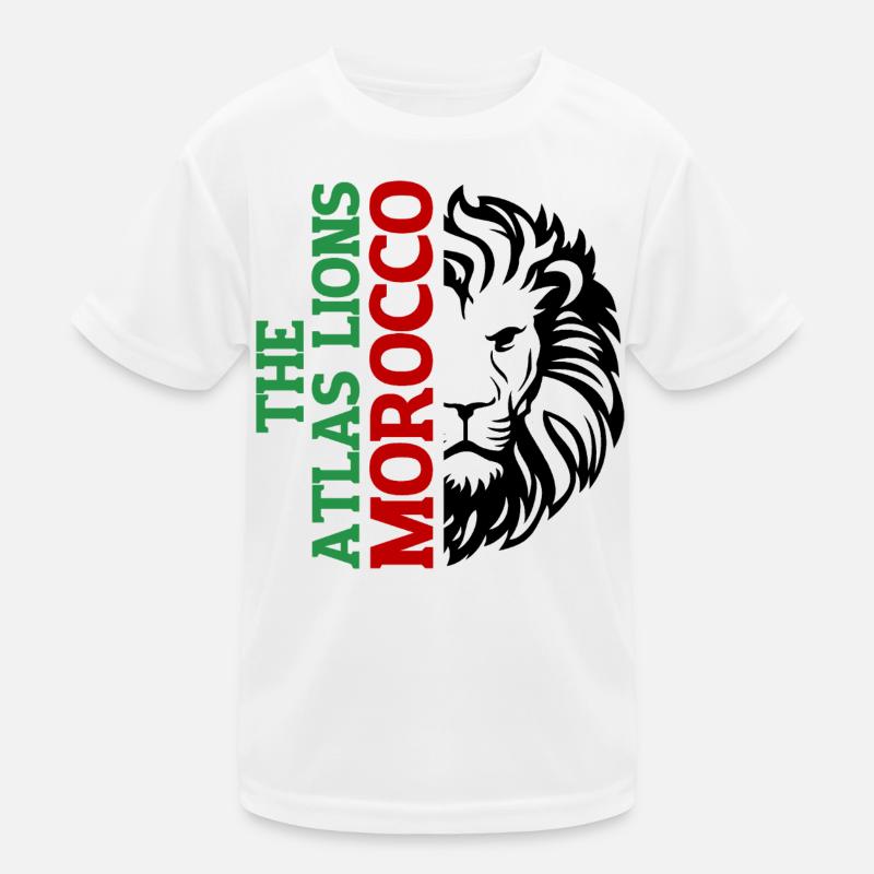 Typographie verticale du Maroc avec AtlasLion T-shirt sport Enfant