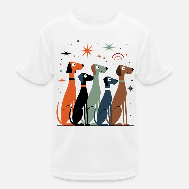 Atomic Age Retro Dogs 50s 60s Mid-Century Kids Functional T-Shirt