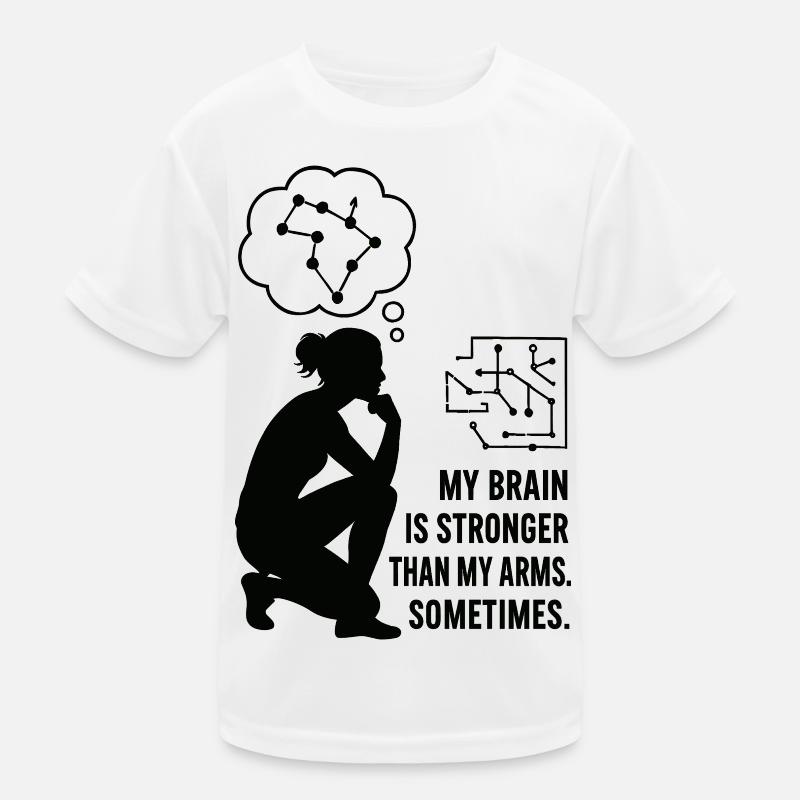 Bouldering like chess – head beats strength Kids Functional T-Shirt