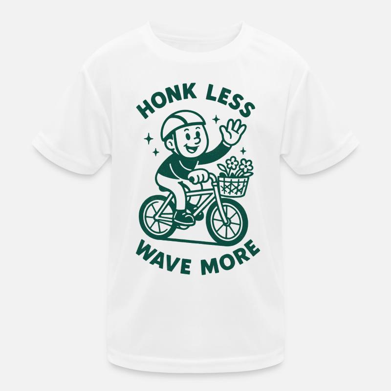 Honk less horn, wave more | Bicycle Kids Functional T-Shirt