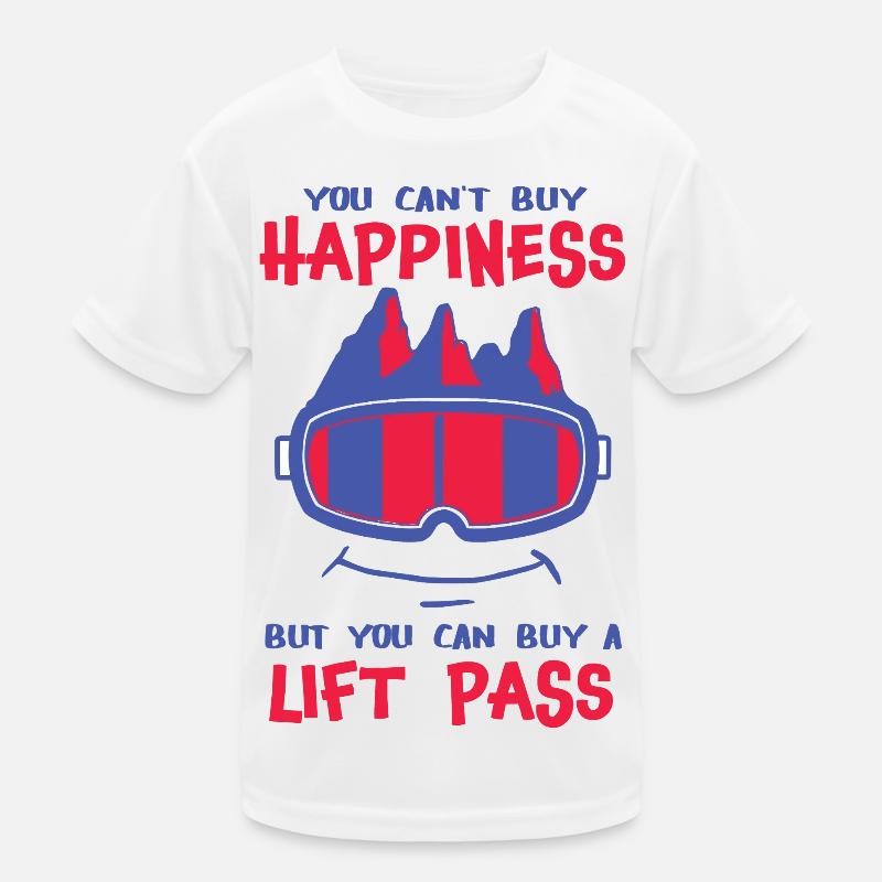 Happiness Ski Snowboard Berge Piste Kinder Funktions-T-Shirt