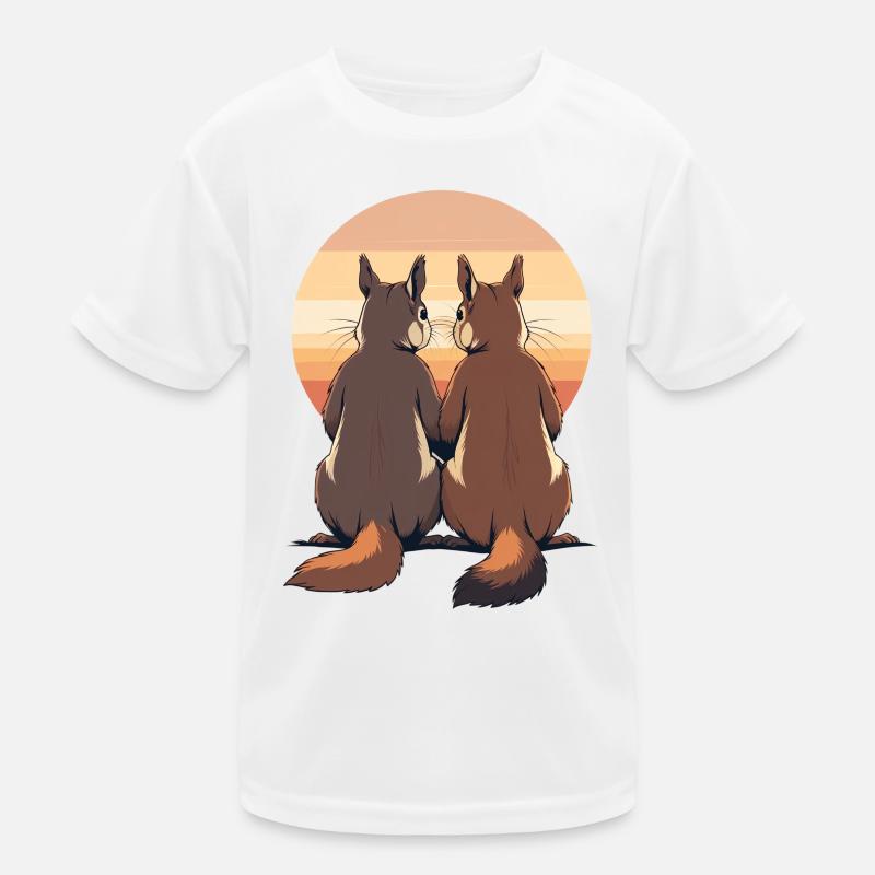 Two rabbits at sunset Kids Functional T-Shirt