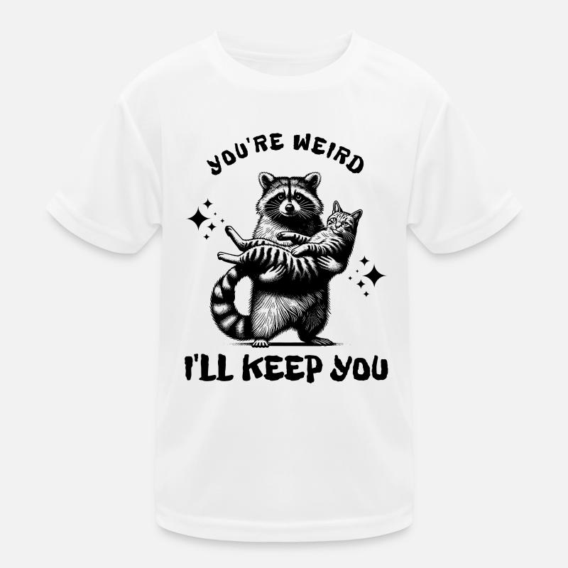 Waschbär Katze Feralcore Spruch Meme Kinder Funktions-T-Shirt