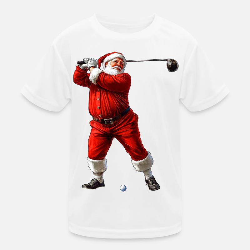 Golfspieler Weihnachtsmann Kinder Funktions-T-Shirt