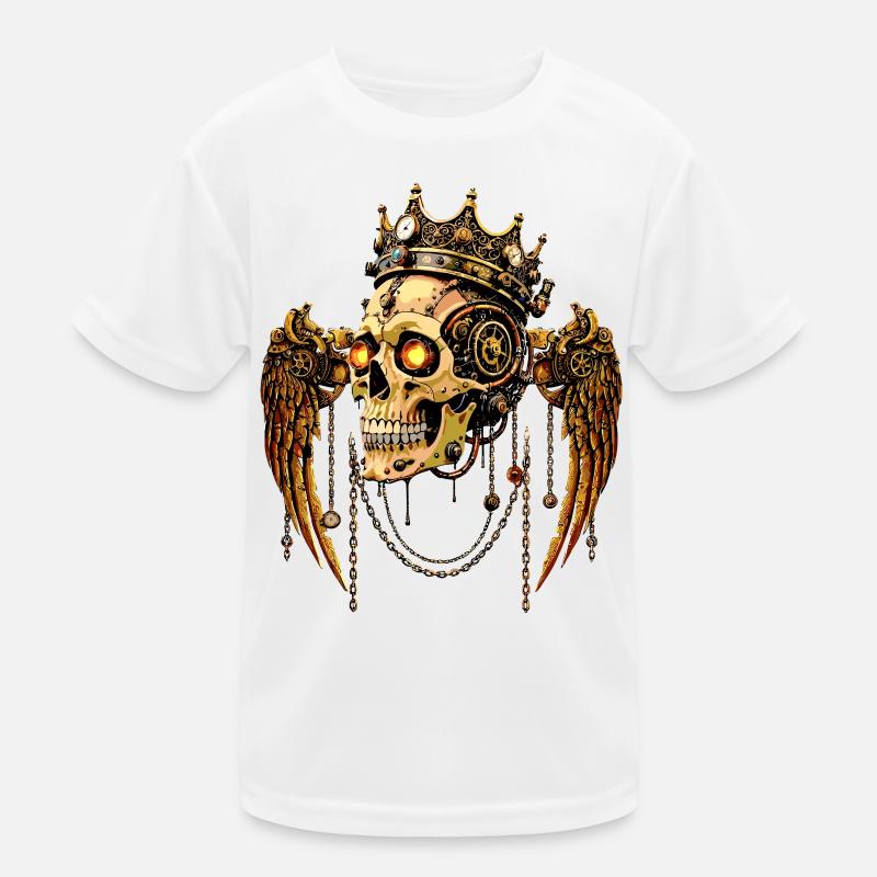 STEAMPUNK SKULL CROWN Kids Functional T-Shirt