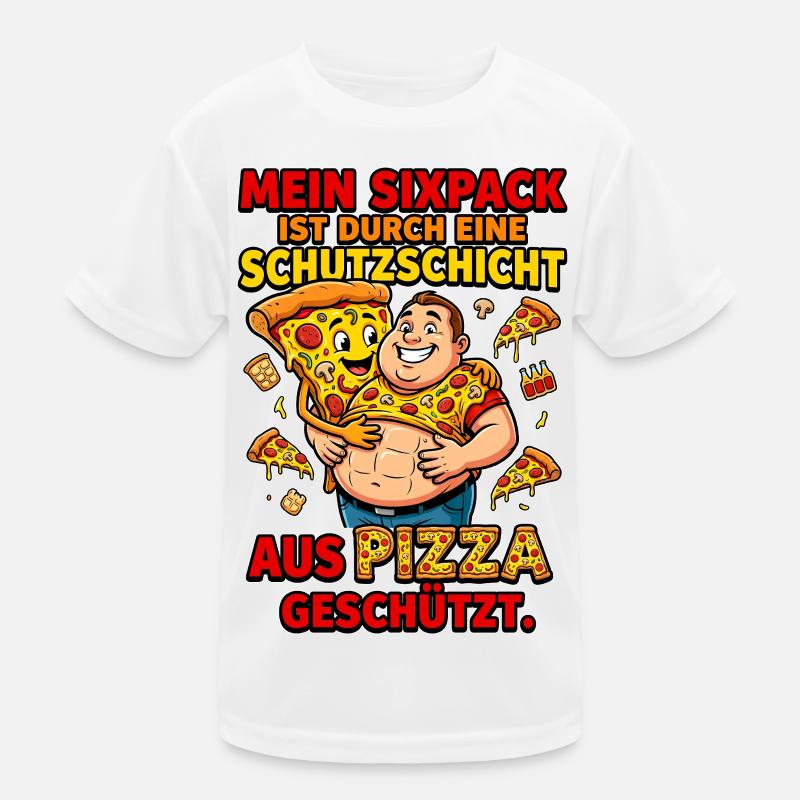 Pizza Sixpack Schutzschicht Meme Kinder Funktions-T-Shirt