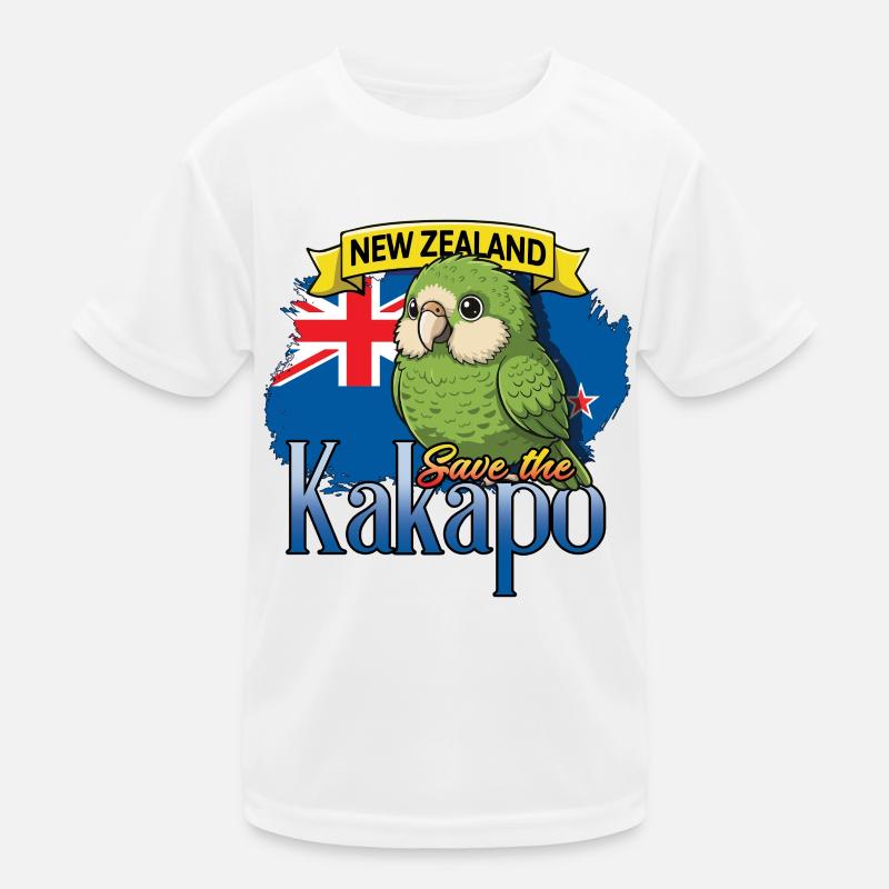 Neuseeland rettet den Kakapo-Vogel Kinder Funktions-T-Shirt