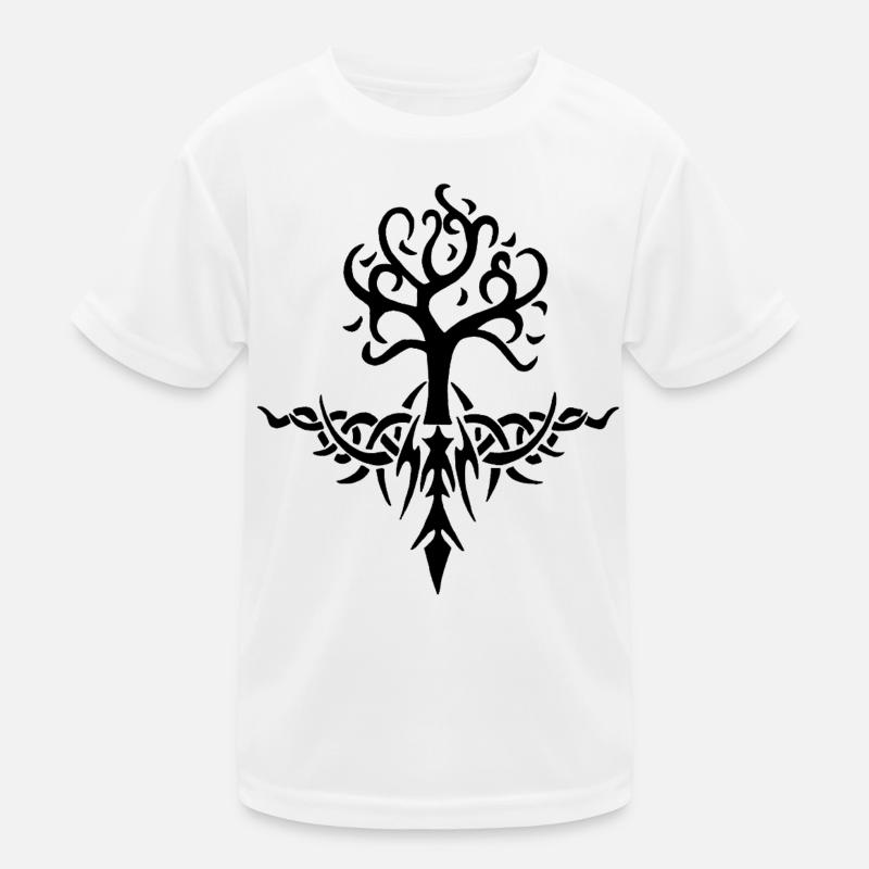 Schwarzer dorniger Baum Kinder Funktions-T-Shirt