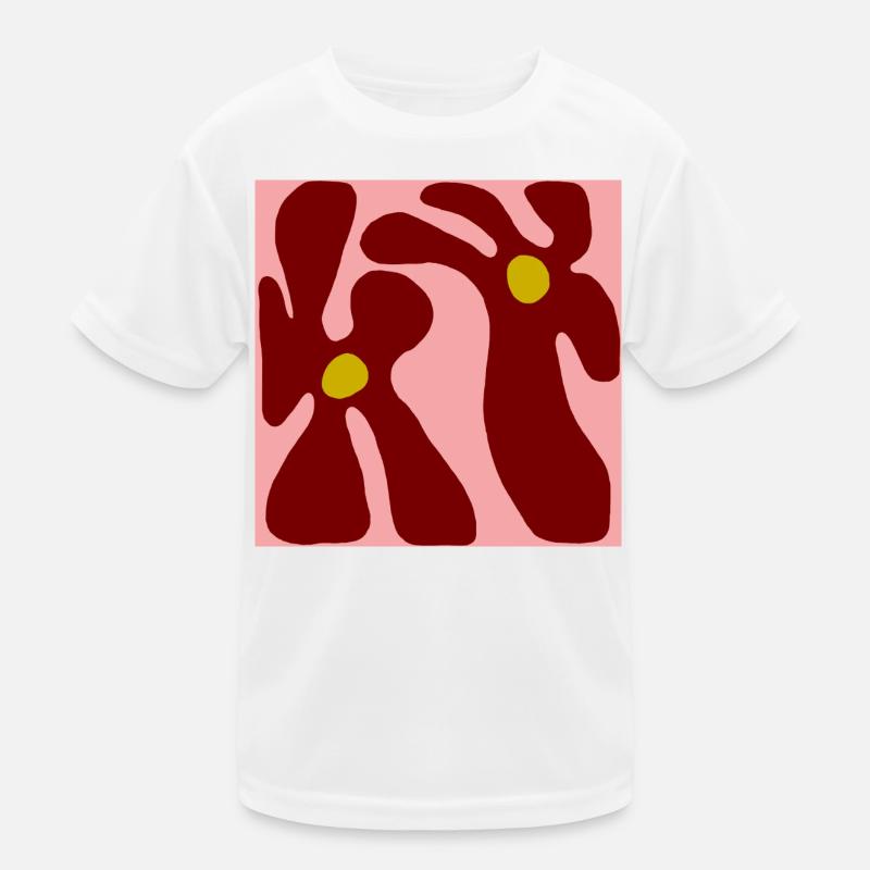 Rote Blumen Minimalistisches Design Kinder Funktions-T-Shirt