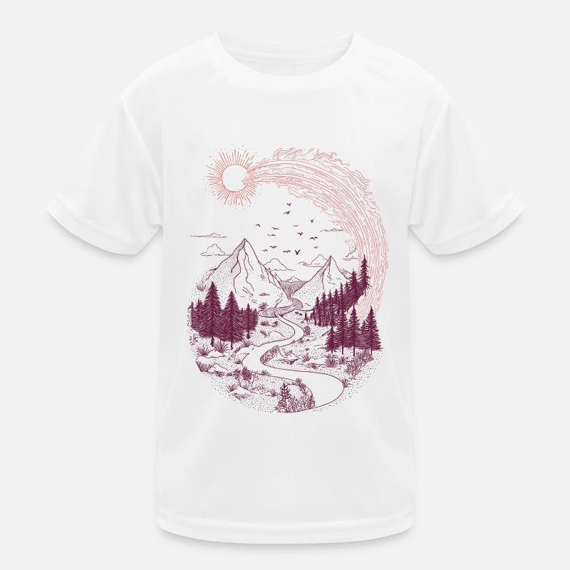 Bergpfad Sonnenring Kinder Funktions-T-Shirt
