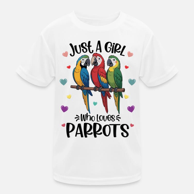 Mädchen liebt Papageien Kinder Funktions-T-Shirt