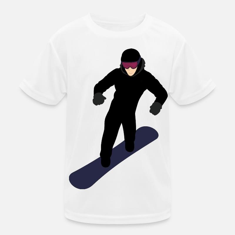 Dynamischer Snowboarder Kinder Funktions-T-Shirt