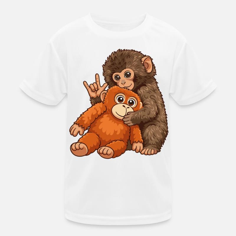Monkey Punch Affe Süß Geschenk Kinder Funktions-T-Shirt