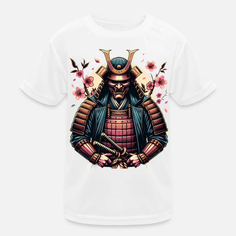 Blossom Samurai Mask Armor Kids Functional T-Shirt