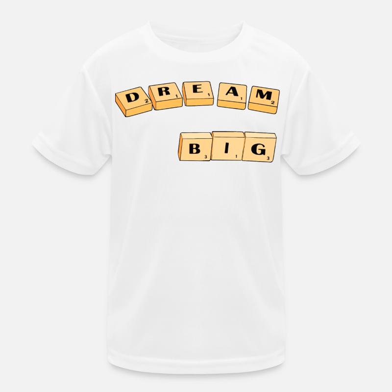 Dream Big Block Typografie Kinder Funktions-T-Shirt