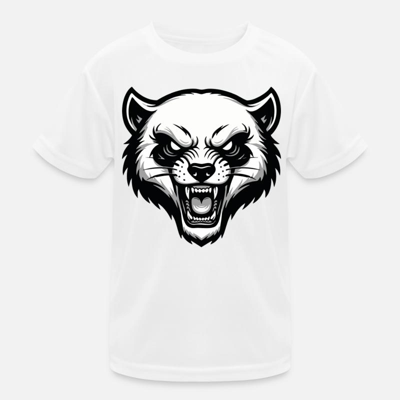 Fierce Wild Glutton Wolverine Mascot Logo Kids Functional T-Shirt