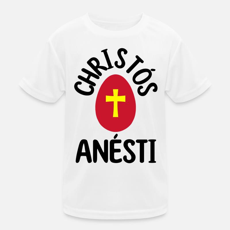 Christos Anesti Greek Easter Egg Orthodox Easter Kids Functional T-Shirt