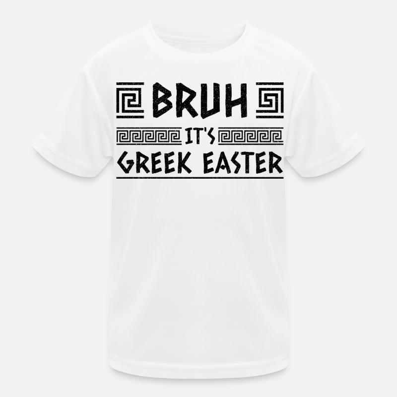 Bruh It Is Greek Easter Pascha Orthodox Kids Functional T-Shirt