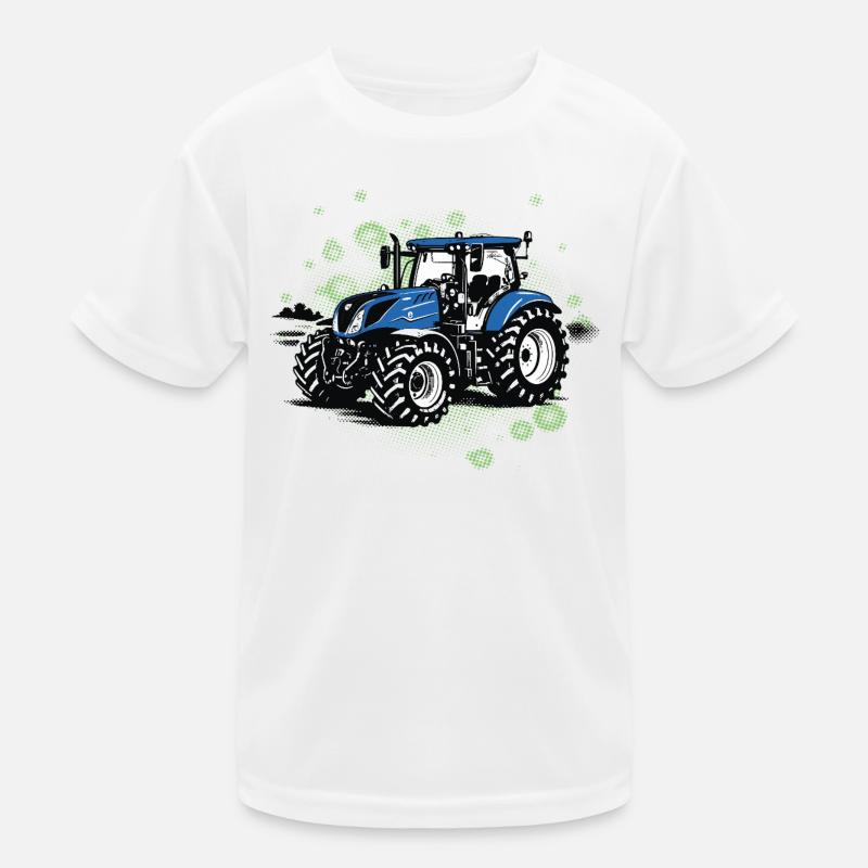 Blauer Traktor – Vintage Halftone Trekker Kinder Funktions-T-Shirt