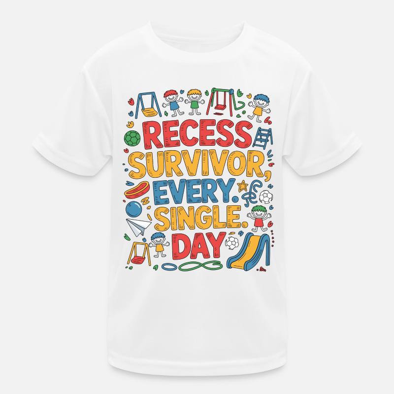 Elementary Teacher Recess Survivor Teaching Career Kids Functional T-Shirt