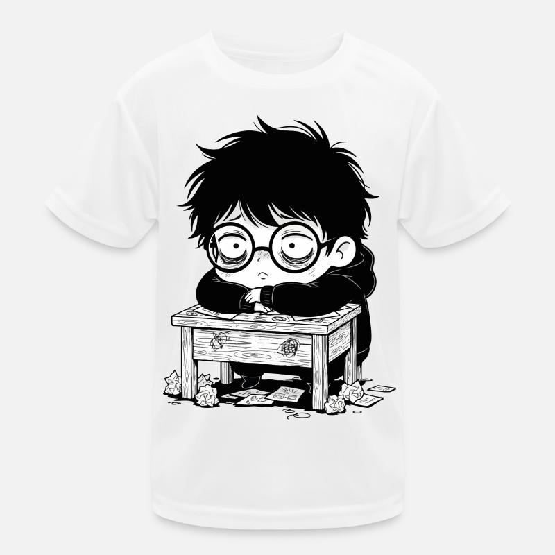 Student Burnout Office Blank Stare Kids Functional T-Shirt